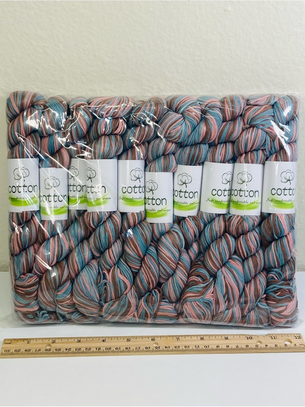 10 NEW (~500g total, ~50g ea.) 100% Cotton Variegated Hanks in Coral Reef